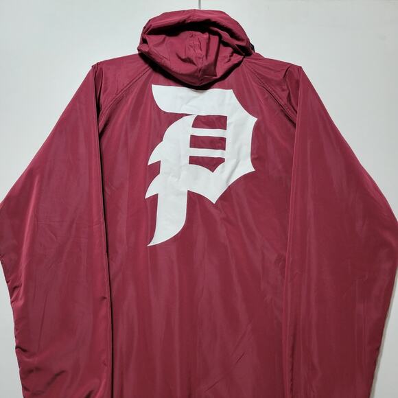 Primitive Men’s XL Bomber Varsity Jacket Maroon Skateboarding Hooded "Big P" - Picture 10 of 11
